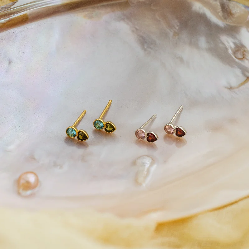 Sparkling Hoop Earrings for Women-Toi et Moi Birthstone Studs