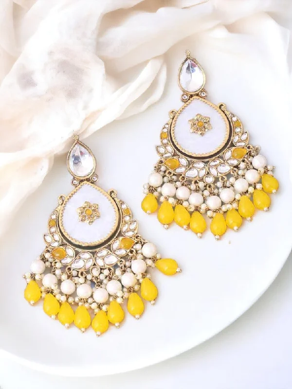 Custom Hoop Drop Earrings-Lemon Amulya Chandbalis