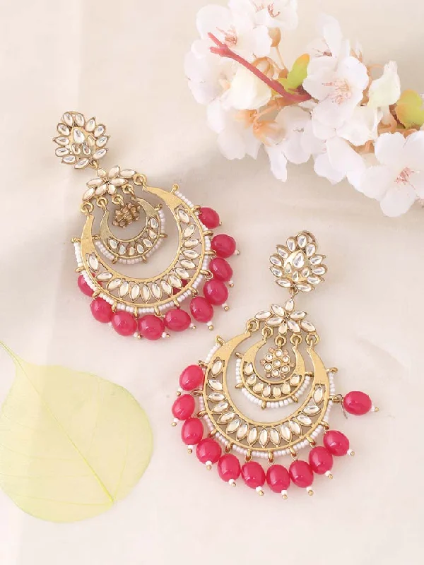 Colorful Drop Stud Earrings-Ruby Mumtaz Chandbalis