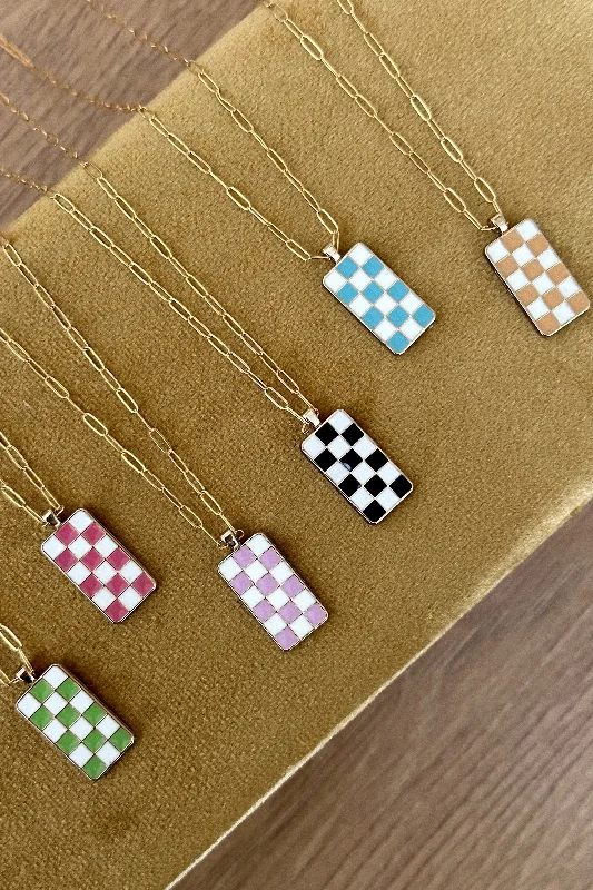 Fathers Day Necklaces-Checkered Necklace