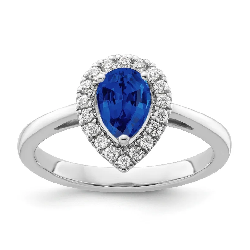 Men’s Custom Promise Wedding Rings-Sapphire Diamond Halo Ring