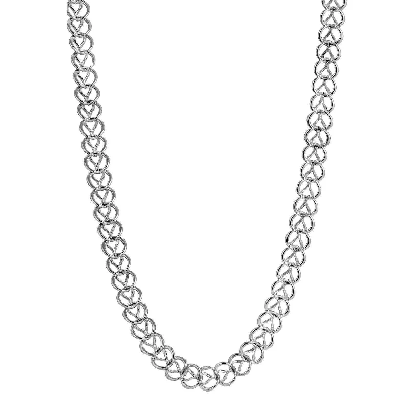 Amulet Necklaces-1928 Jewelry Silver Handmade Link Chain Necklace 18"