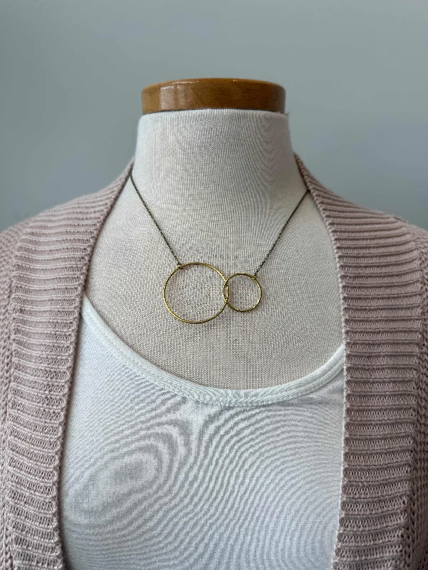 Adjustable Pendant Chain Necklaces-Big Brass Infinity Necklace