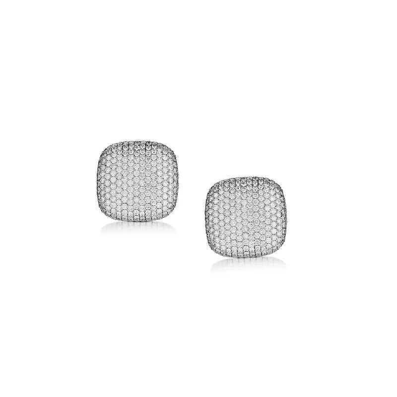 Elegant Gold Stud Earrings-PAVÉ DIAMOND EARRINGS