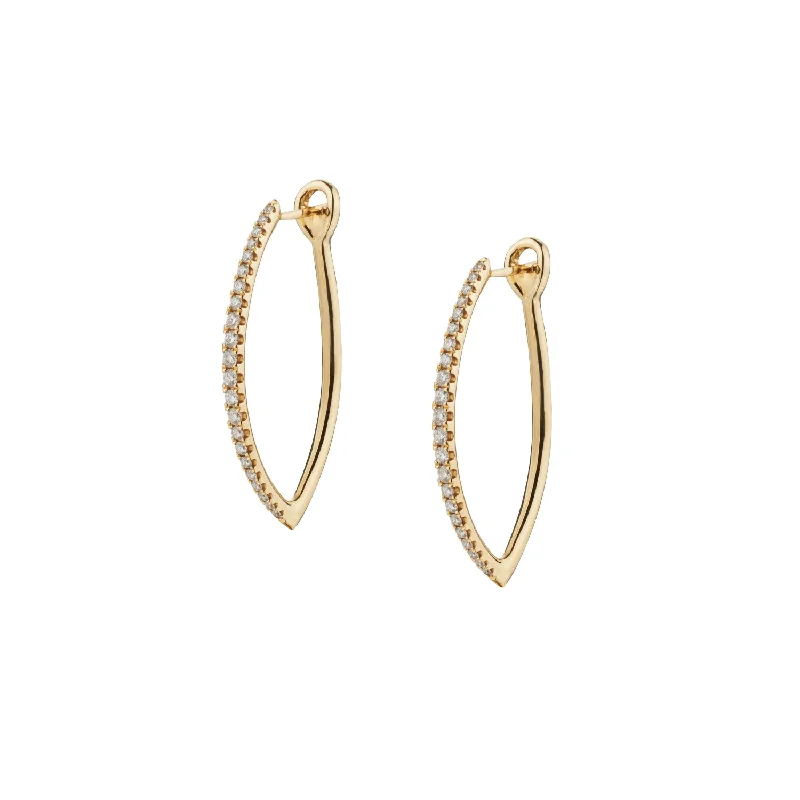 Elegant Pearl Hoop Earrings-DIAMOND HARLEQUIN HOOPS