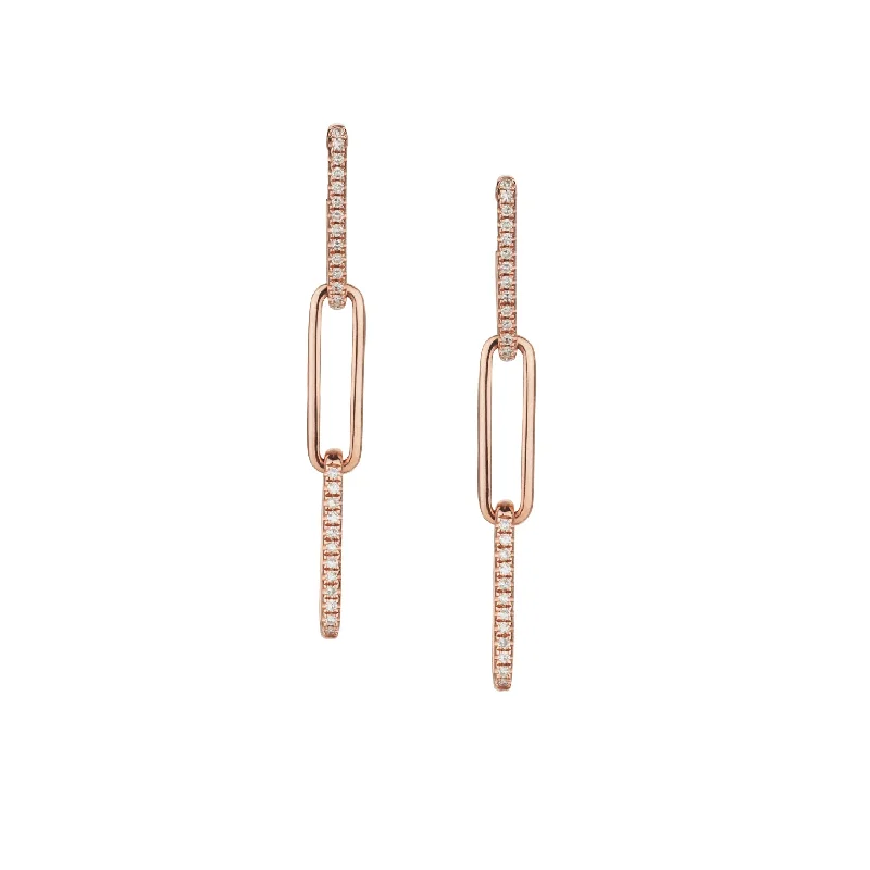 Luxury Drop Earrings-DIAMOND LINK DROP EARRINGS