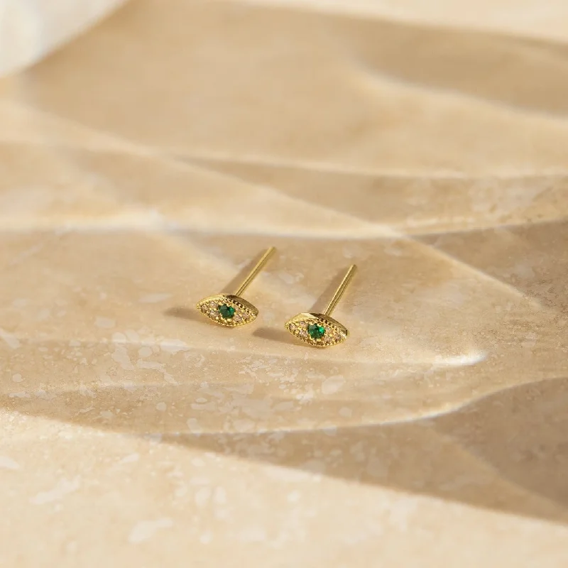 Dazzling Crystal Earrings for Women-Haven Emerald Eye Studs