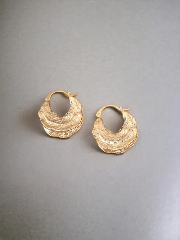 Handmade Gemstone Hoop Earrings-Golden Navi Hoops