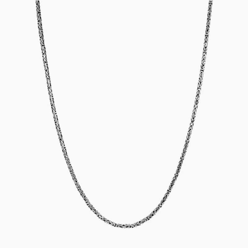 Boutique Necklaces-Bali Byzantine Sterling Silver Necklace 2.5mm Gauge (16"-24")