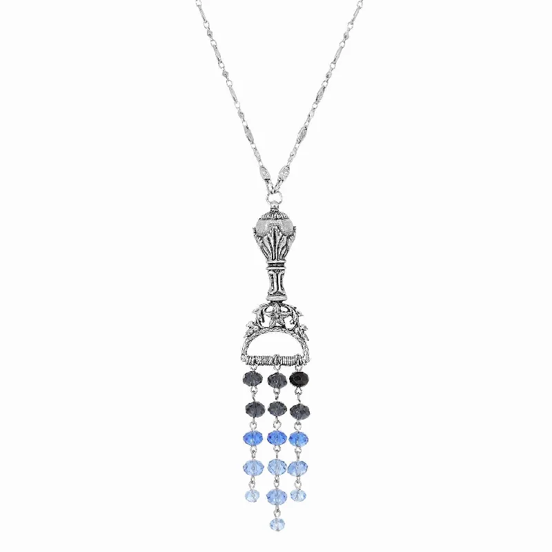 Luxury Custom Necklaces-1928 Jewelry Multi Crystal Chandelier Ornamental Pendant Necklace 28"