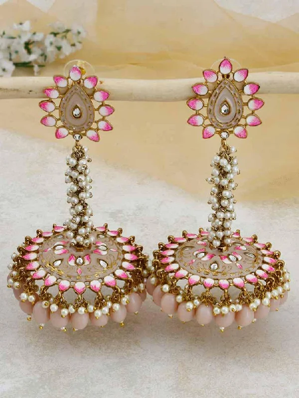 Large Crystal Earrings-Crepe Jacki Jhumkis - EOSS