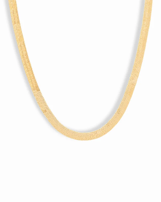 Pendant Chain Necklaces-Natalia Herringbone Necklace