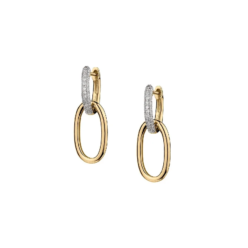 Classic Drop Earrings-DROP OVAL LINK DIAMOND EARRINGS