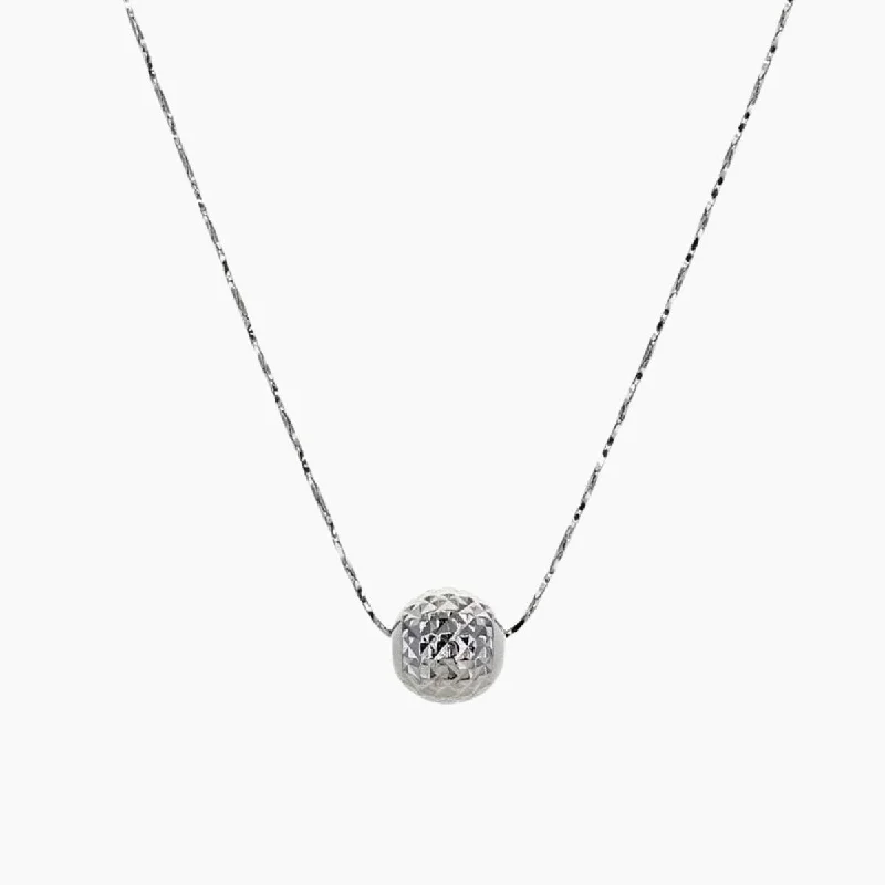 Natural Gemstone Necklaces-Diamond-Cut Single Ball Necklace