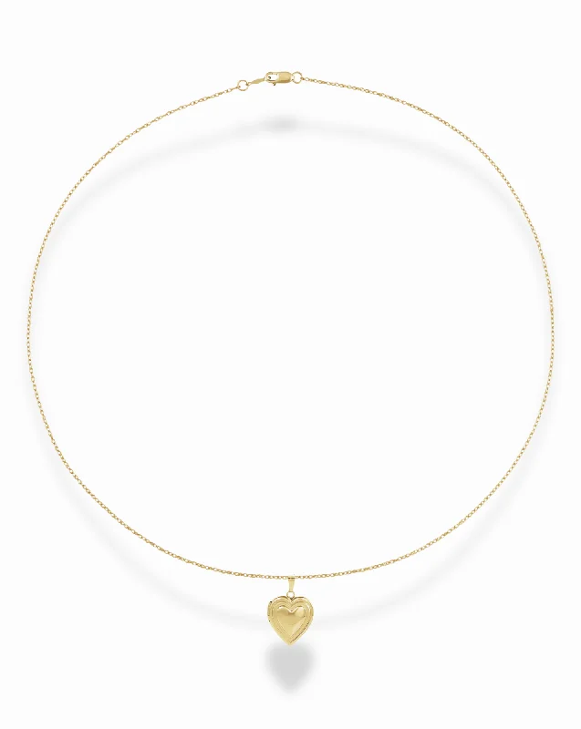 Spiritual Healing Necklaces-14k Greta Heart Locket Necklace