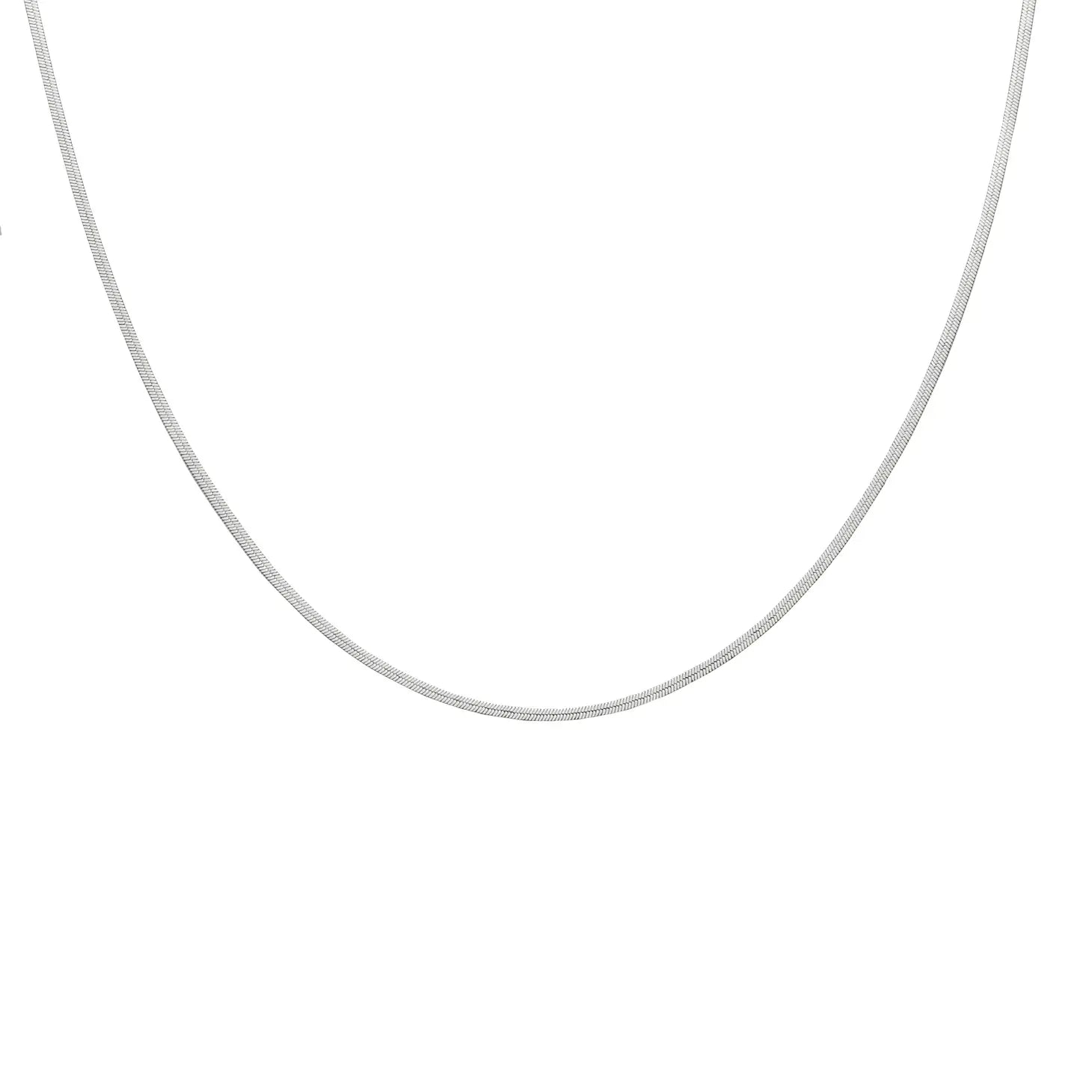 Bridal Set Necklaces-Silver Micro Herringbone Necklace