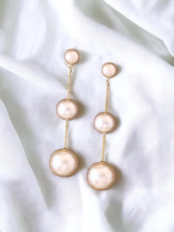 Trendy Hoop Earrings-Ivory Balloon Danglers