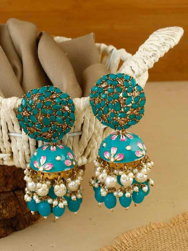 Handmade Gold Earrings-Rama Daliha Jhumkis - EOSS