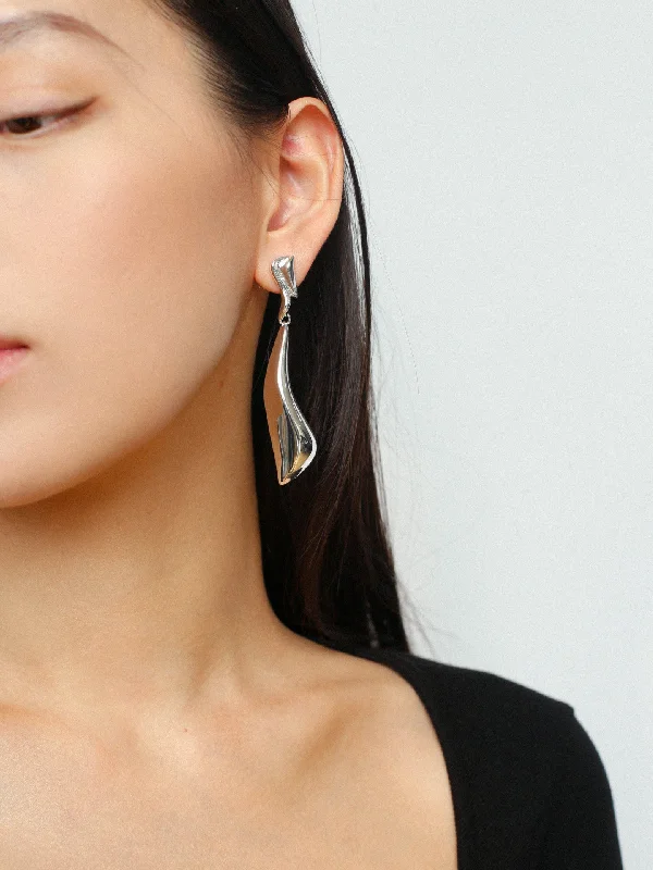 Designer Gemstone Earrings for Women-Unique Irregular Long Line Drop Earrings