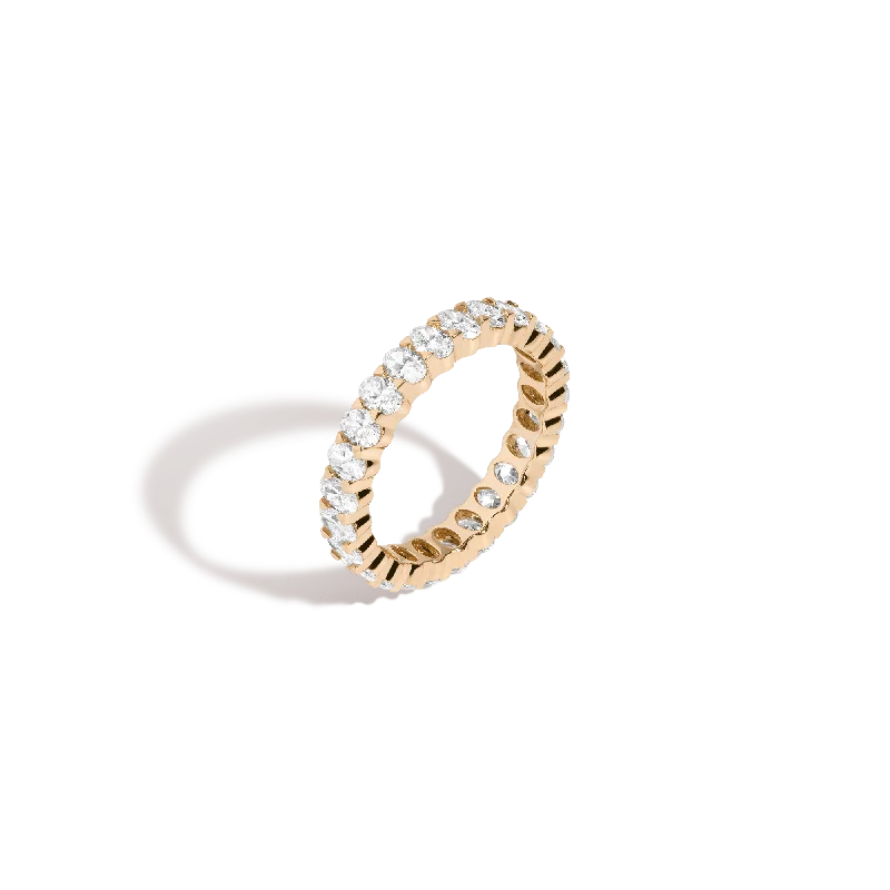 Luxury Wedding Bands with Diamonds-Oval Diamond Eternity Ring