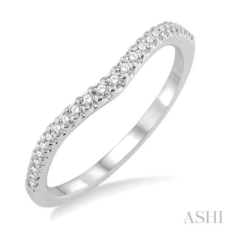 Custom Engagement Rings for Women-1/6 Ctw Round Cut Diamond Wedding Band in 14K White Gold