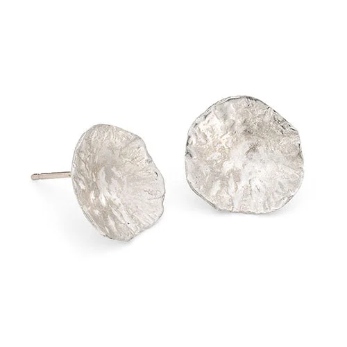 Artistic Crystal Earrings-Limpet Studs Silver