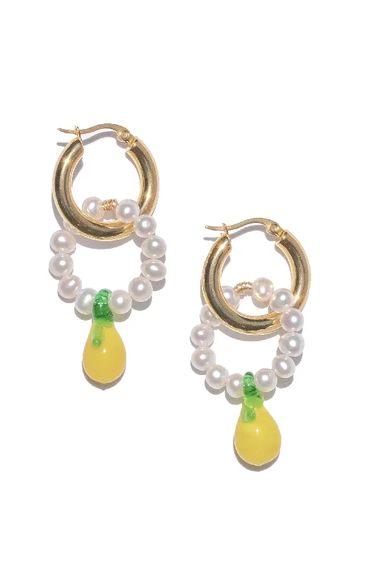 Elegant Pearl Hoop Earrings-RAVELLO EARRINGS