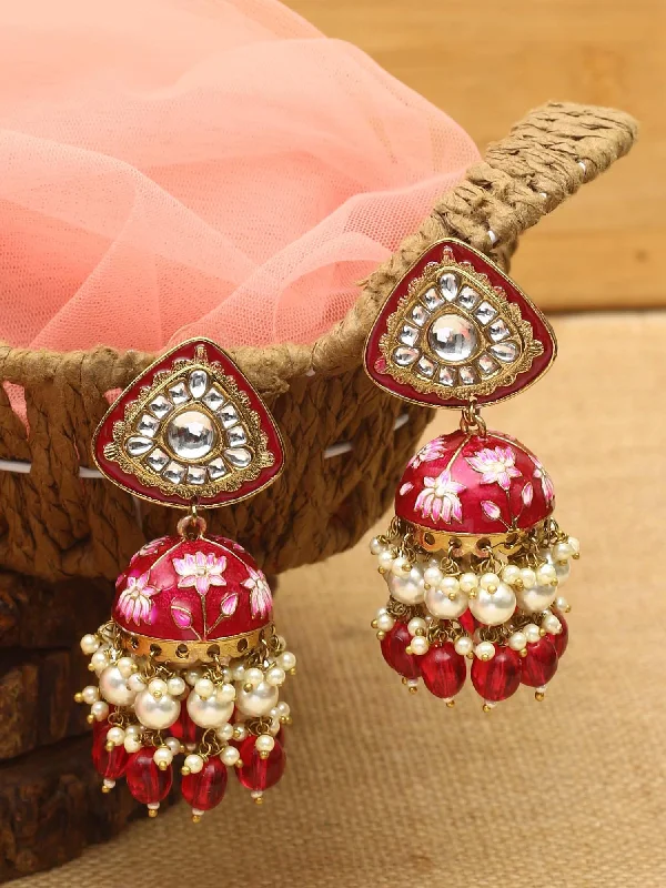 Luxury Pearl Earrings-Rani Rangeeli Jhumkis - EOSS