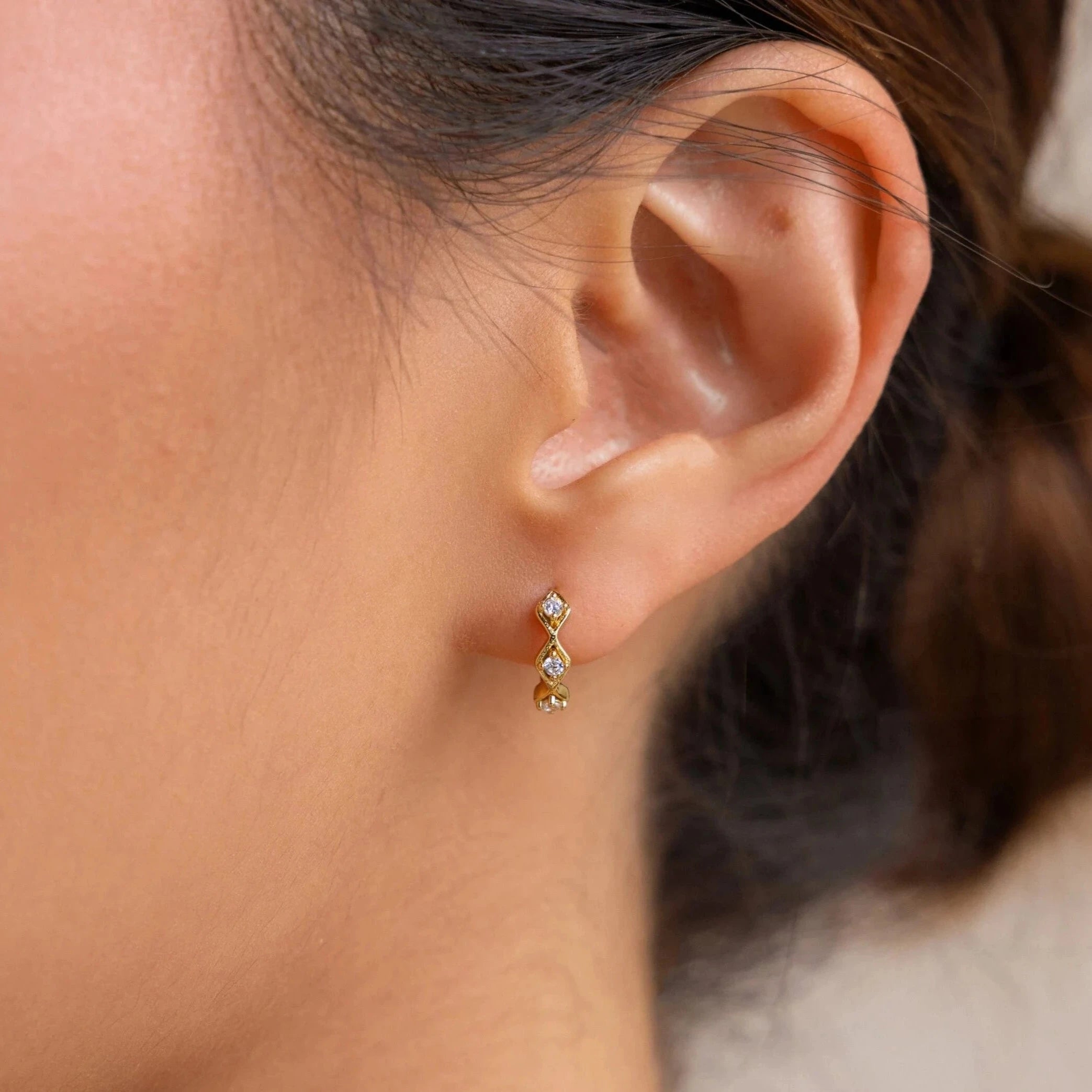 Chic Drop Stud Earrings-Ericka Diamond Tennis Huggies