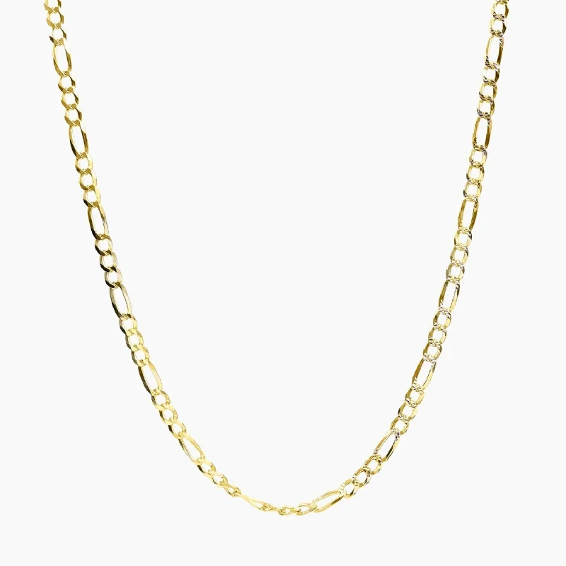 Handmade Necklaces-Figaro Gold Unisex Chain