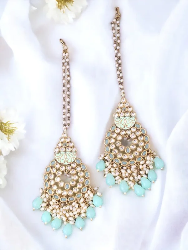 Chic Drop Stud Earrings-Mint Jasmit Chaandbalis - EOSS