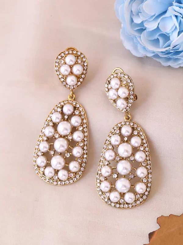 Luxury Drop Earrings-Ivory Smital Danglers