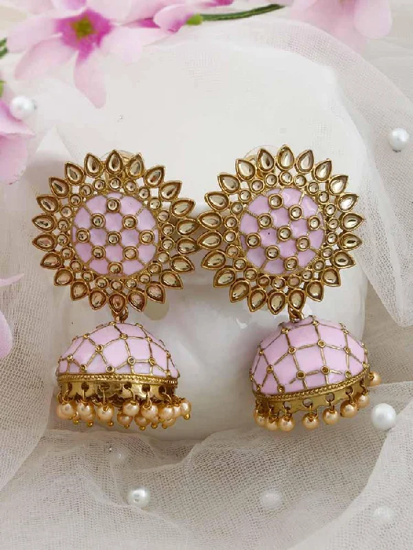 Colorful Gemstone Earrings-Blush Suraj Jhumkis