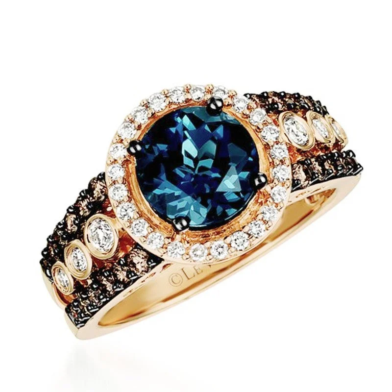 Stylish Promise Rings-Le Vian Chocolatier® Deep Sea Blue Topaz™Ring