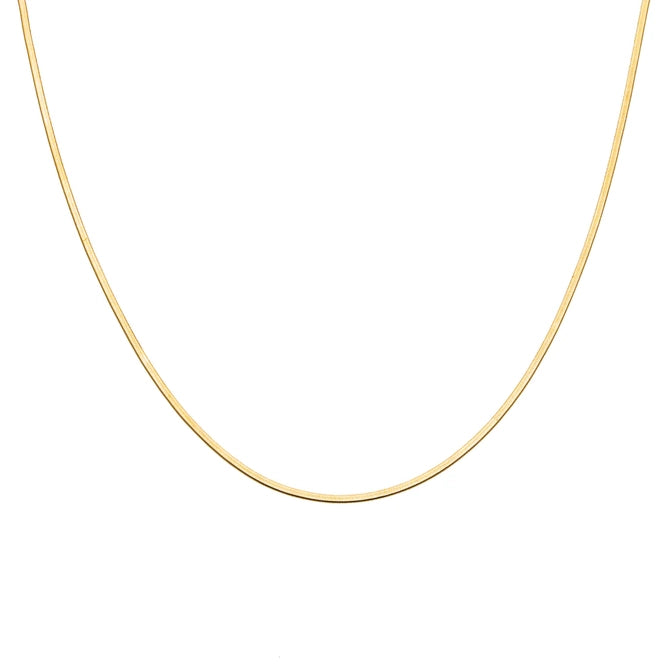 Vintage Gold Necklaces-Gold Micro Herringbone Necklace