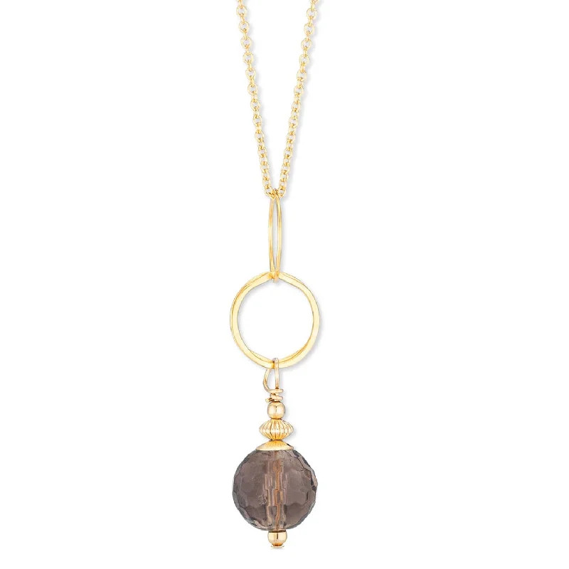 Citrine Necklaces-ella drop necklace with smoky quartz