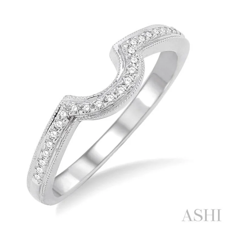 Designer Custom Engagement Rings-1/4 Ctw Round Cut Diamond Wedding Band in 14K White Gold