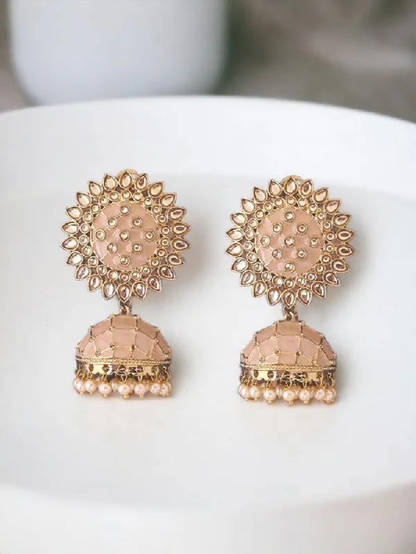 Small Gemstone Drop Earrings-Crepe Suraj Jhumkis