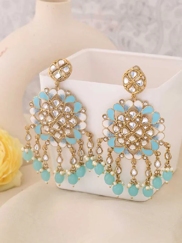 Crystal Drop Earrings for Women-Turquoise Jayshri Danglers