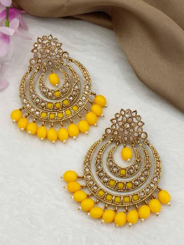 Large Crystal Hoop Earrings-Lemon Zara Chandbalis - EOSS