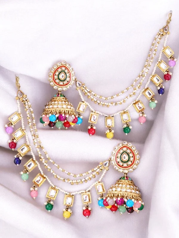 Personalized Drop Earrings-Prismatic Shivakshi  Sahara Jhumkis