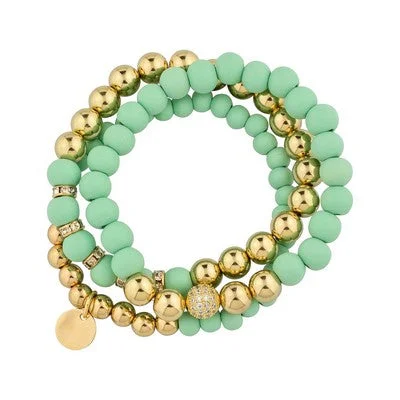 Simple Custom Gold Bracelets for Men-Meghan Browne Greta Bracelet - Mint