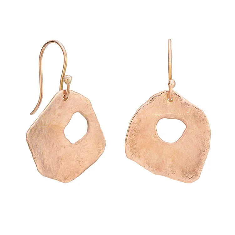 Gemstone Drop Hoop Earrings-Adder Stone Drops 9ct Rose Gold