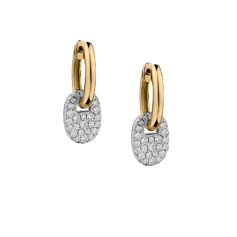 Colorful Drop Stud Earrings-PAVÉ DIAMOND DROP EARRINGS