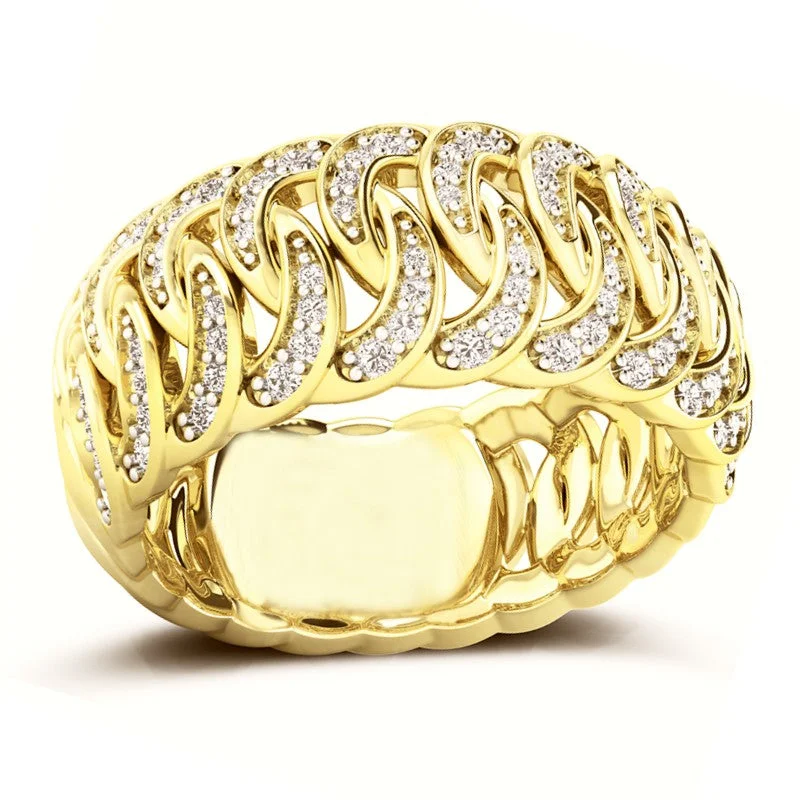 Stackable Diamond Rings-.43ctw Diamond Curb Link Ring