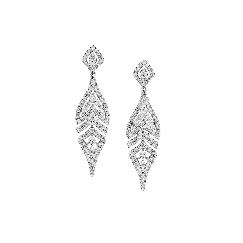 Gold Enamel Earrings-DIAMOND DROP EARRINGS