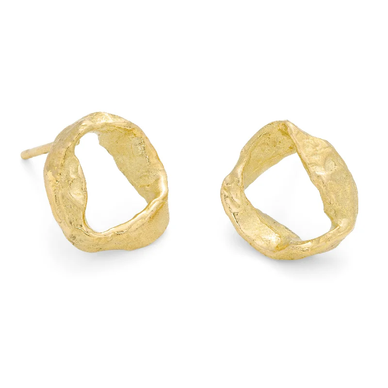 Custom Crystal Earrings-Whorl Studs 18ct Gold