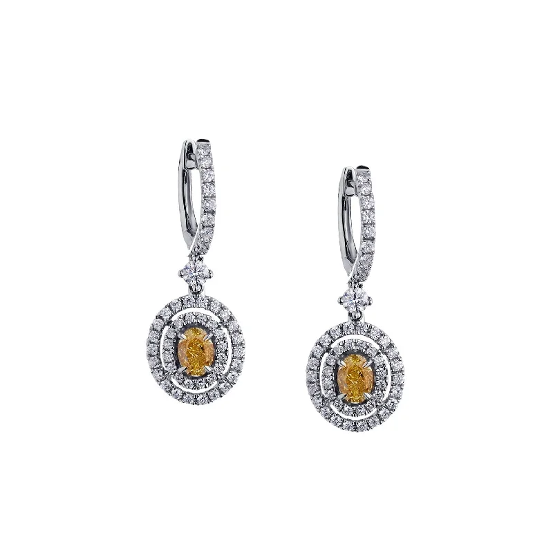 Modern Gold Drop Earrings-DIAMOND DROP EARRINGS