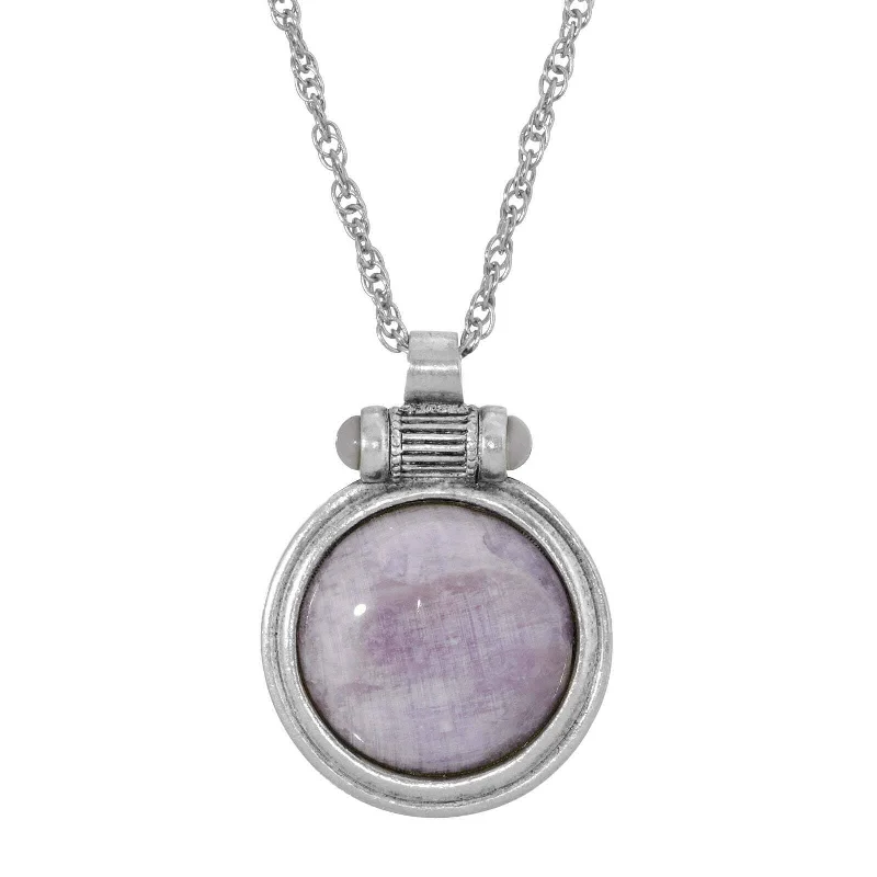 Pearl Pendant Necklaces-1928 Jewelry Cabochon Round Gemstone Pendant Necklace 28"