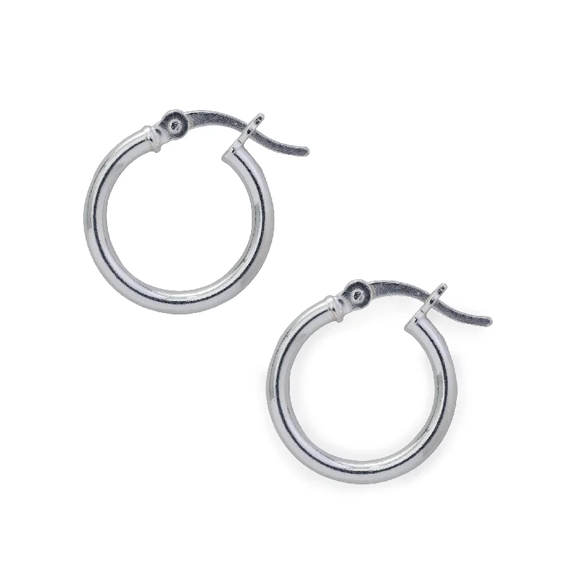 Large Crystal Stud Earrings-Silver Hinged Hoop Earrings